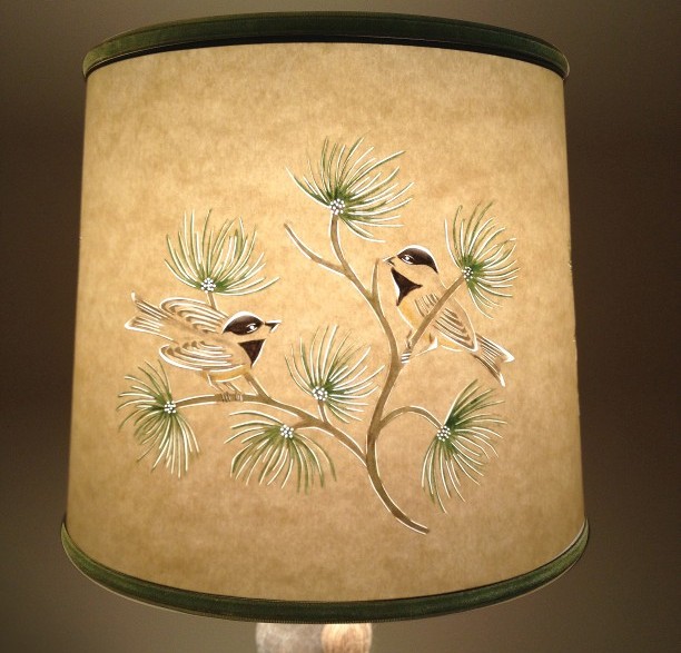 Chickadee Pattern | Cut and Pieced Lampshades